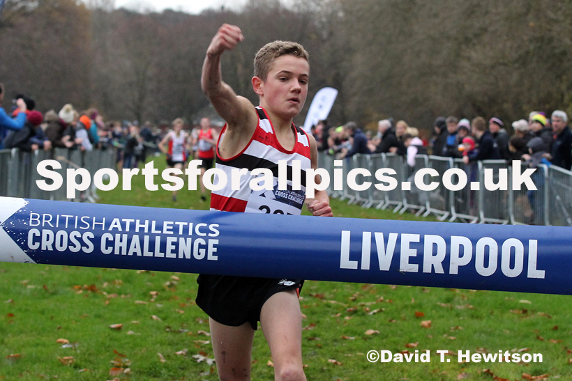Boys under-15s, 2019 European Cross Country Trials and British Cross Challenge, Sefton Park, Liverpool.  Photo: David T. Hewitson/Sports for All Pics